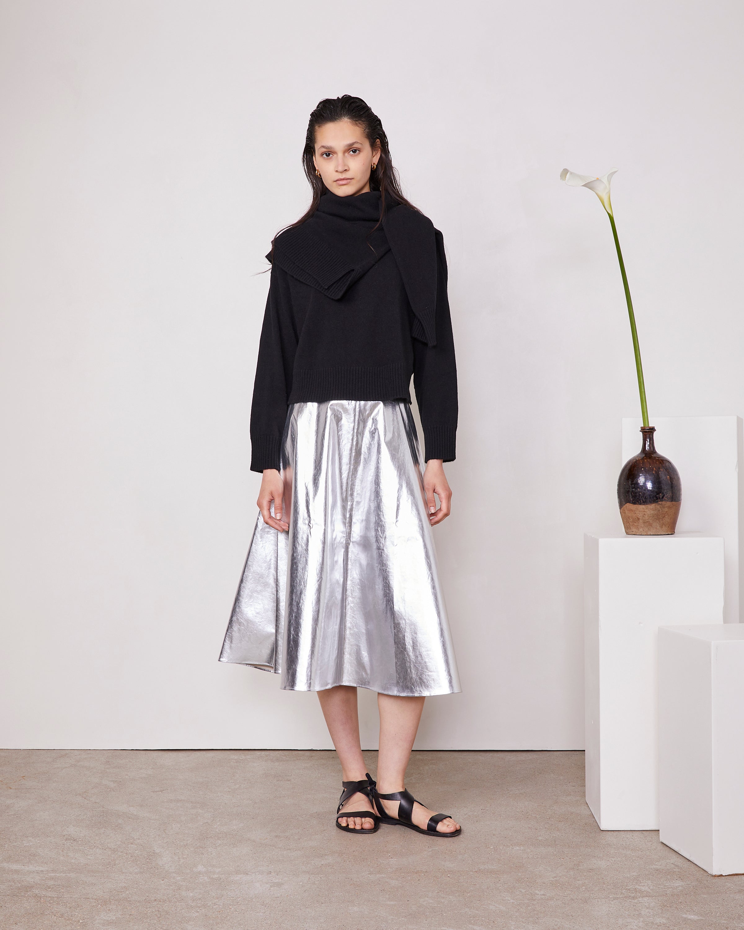 スカート OFFICINE GENERALE Women Mid Skirts W24WSKT153 STONE Grey 25494449_55584228_600.jpg
