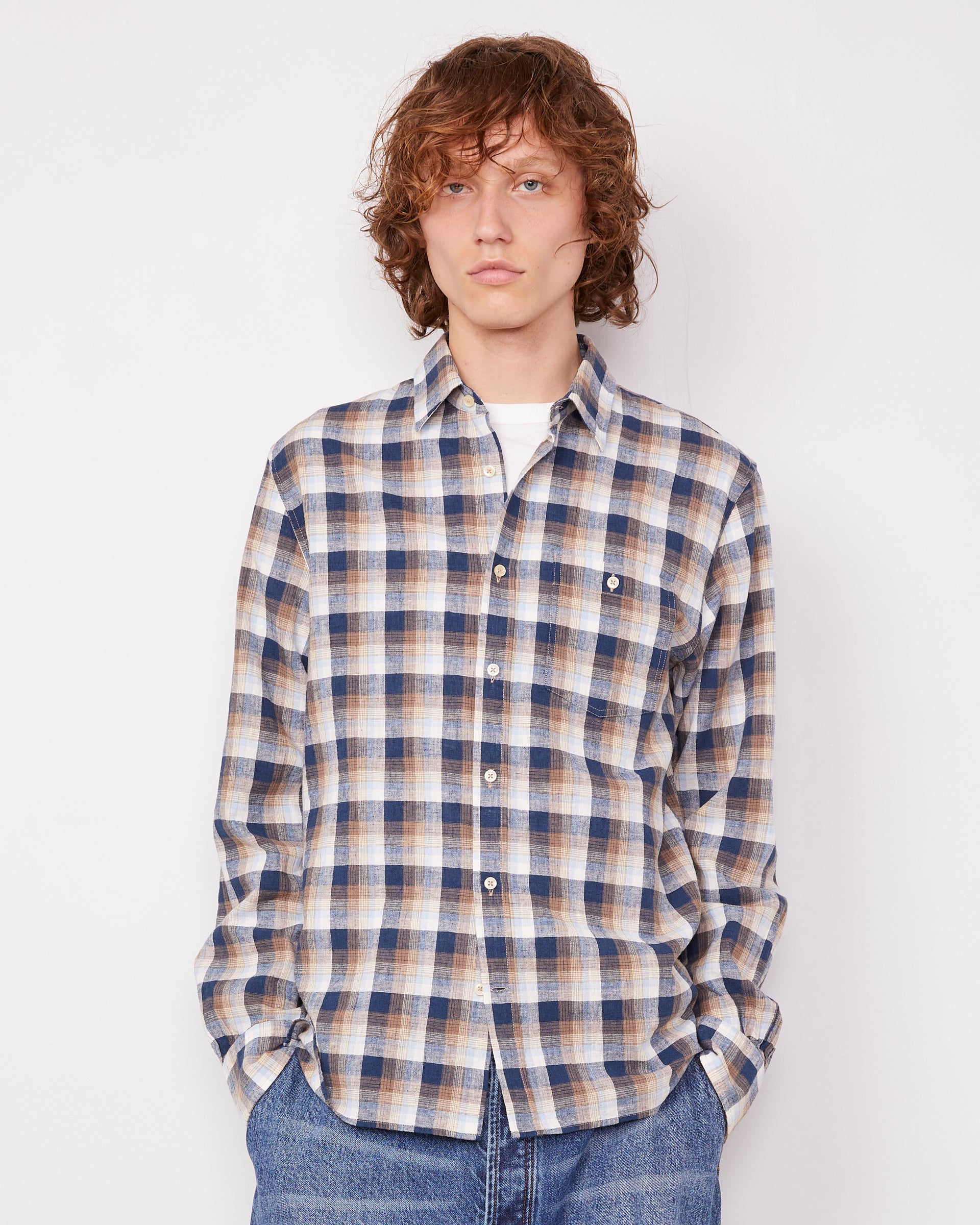 Younes cotton linen check 2 - Image 2
