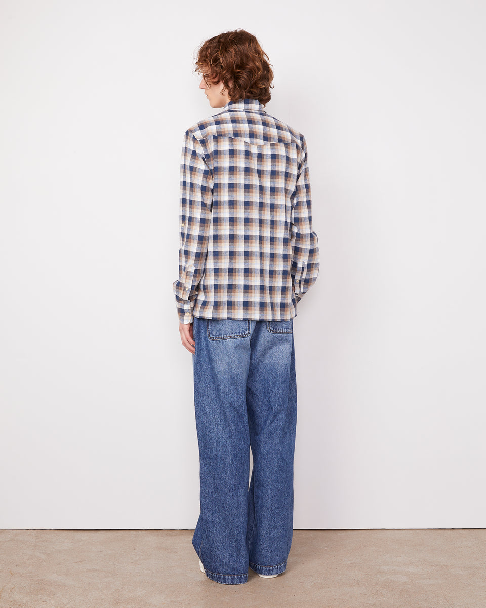 Younes cotton linen check 4 - Image 4