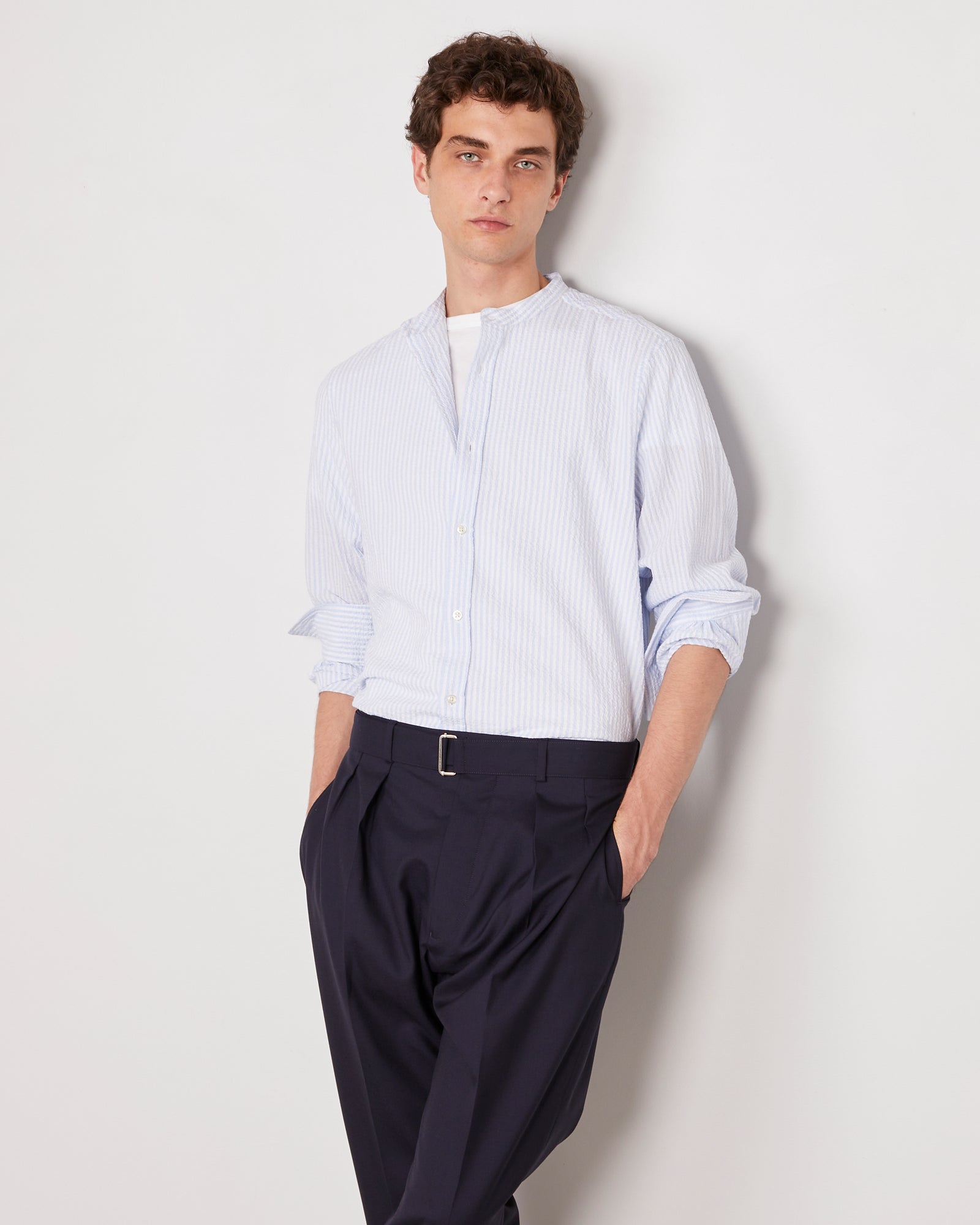 Gaston striped co seersucker