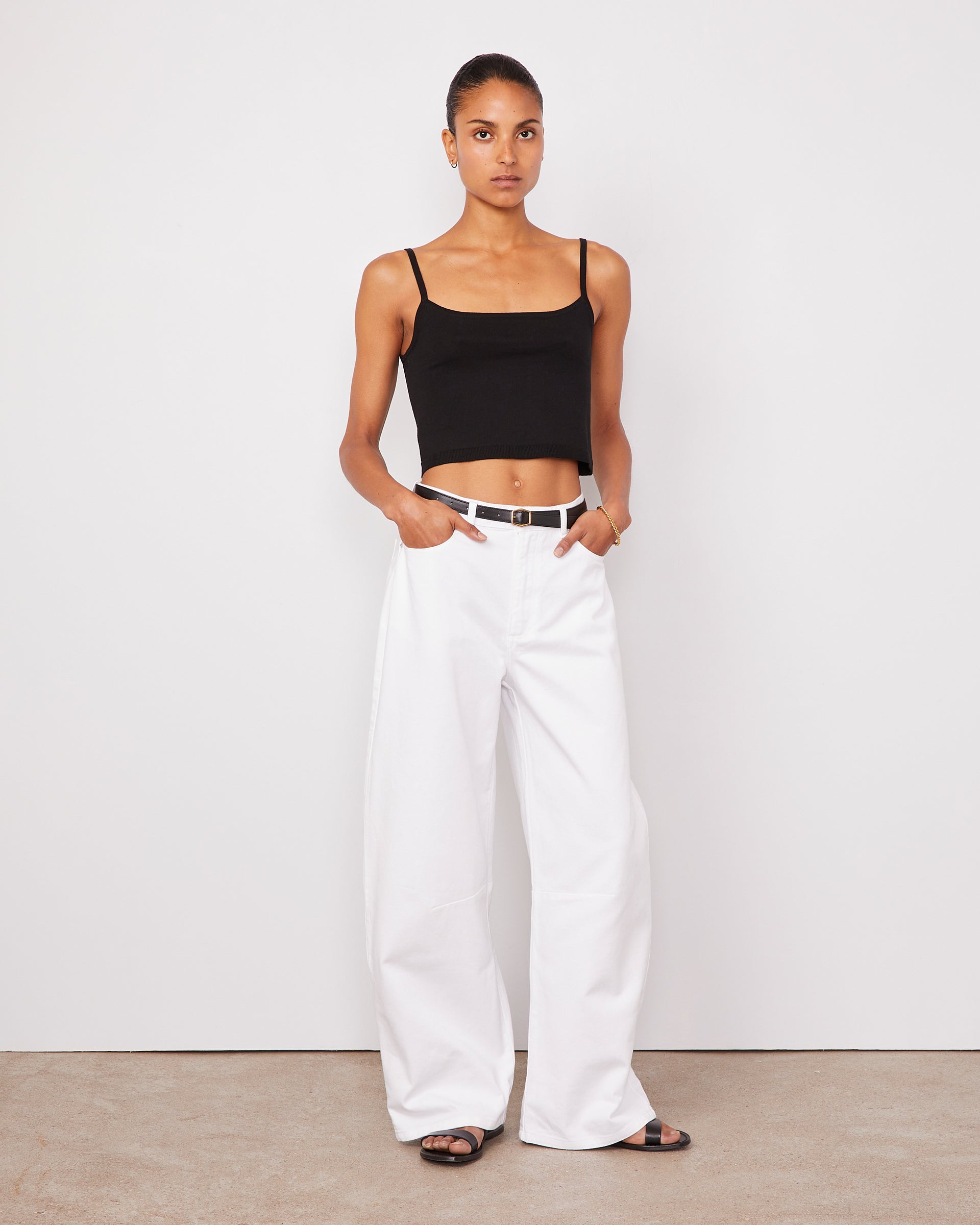 Sora white cotton denim 1 - Image 1