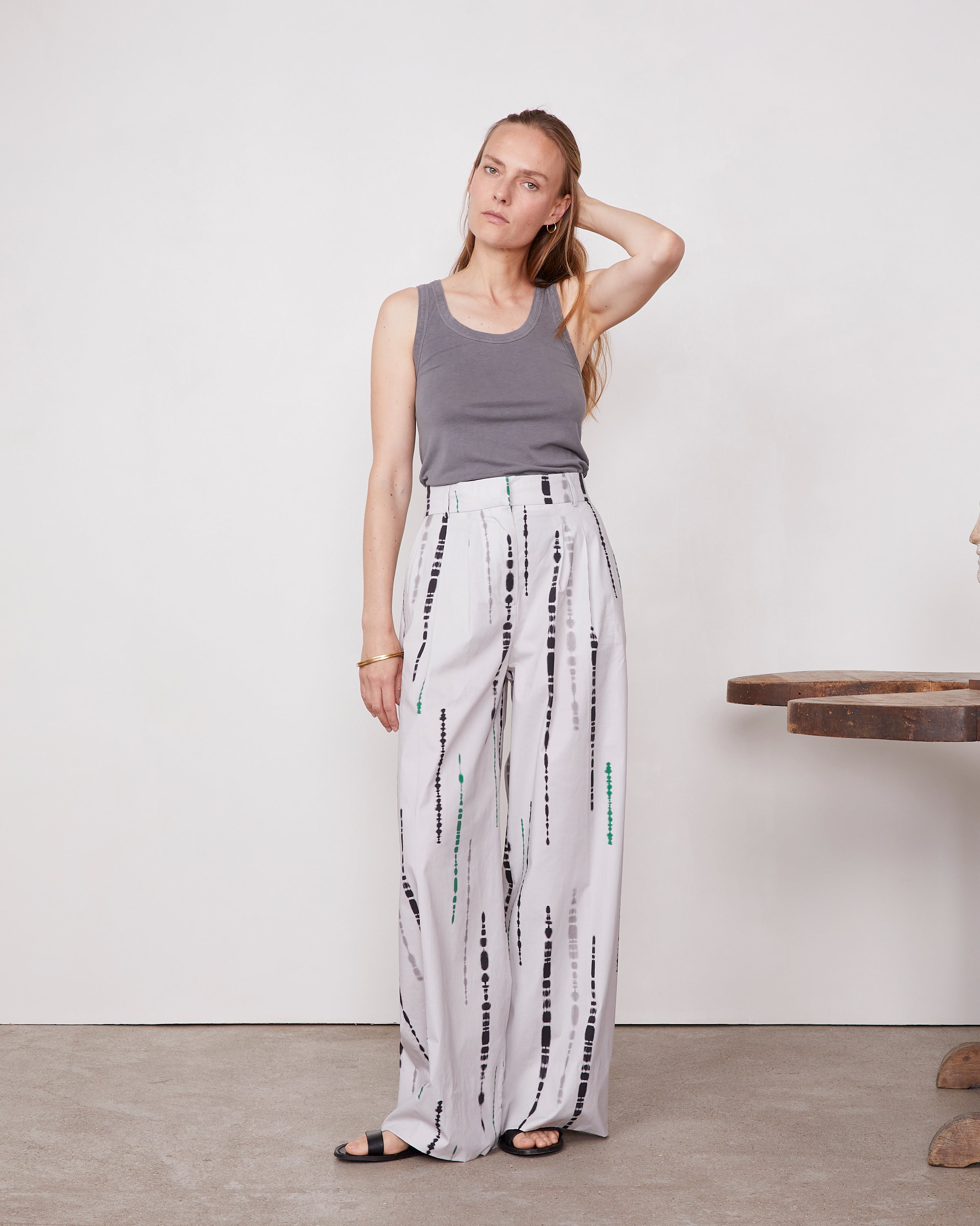 パンツ Officine Generale High-Waisted Wide Leg Pants With Double New sophie pants – Officine Générale