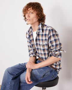 Younes cotton linen check 1 - Miniature 1