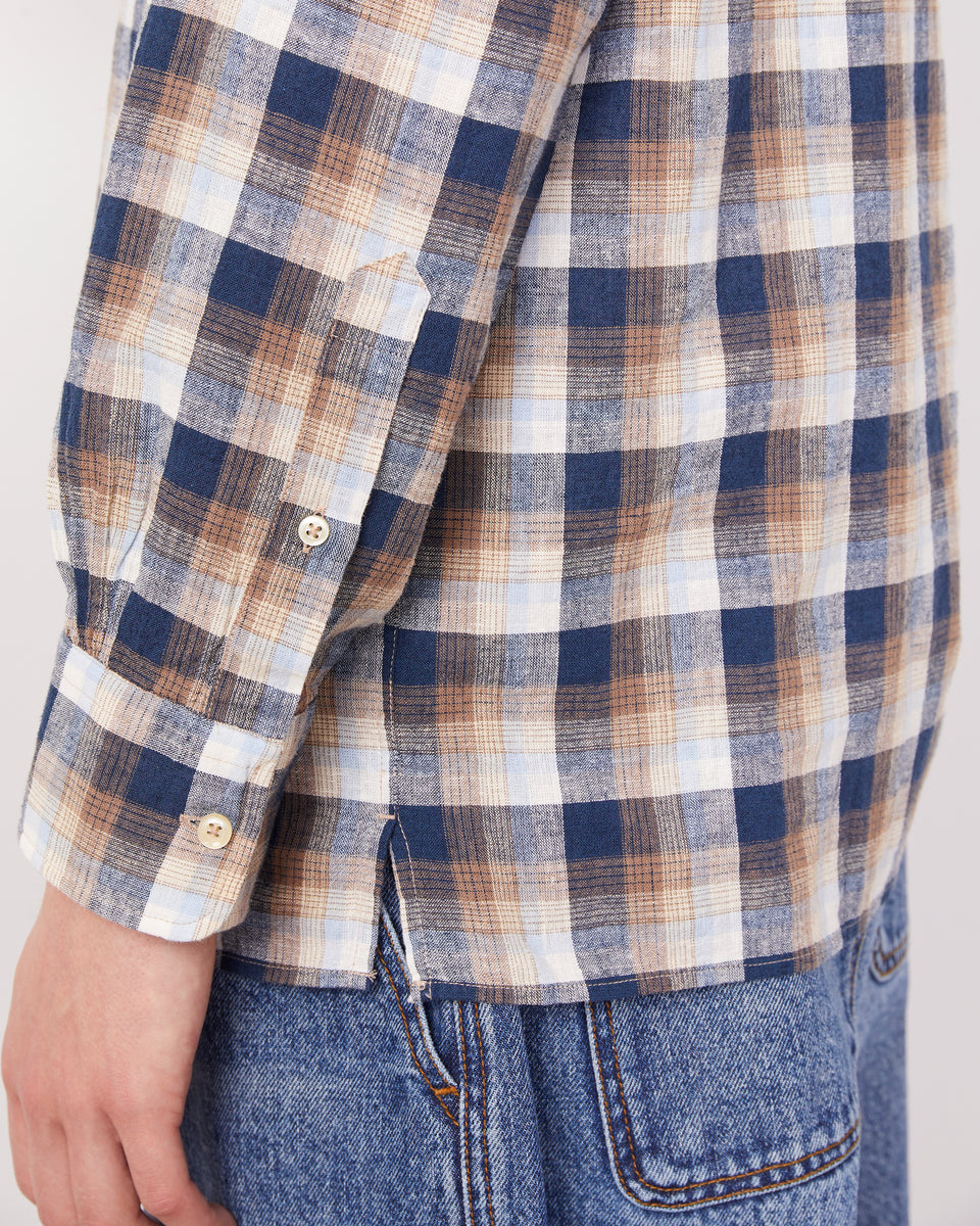 Younes cotton linen check 3 - Image 3